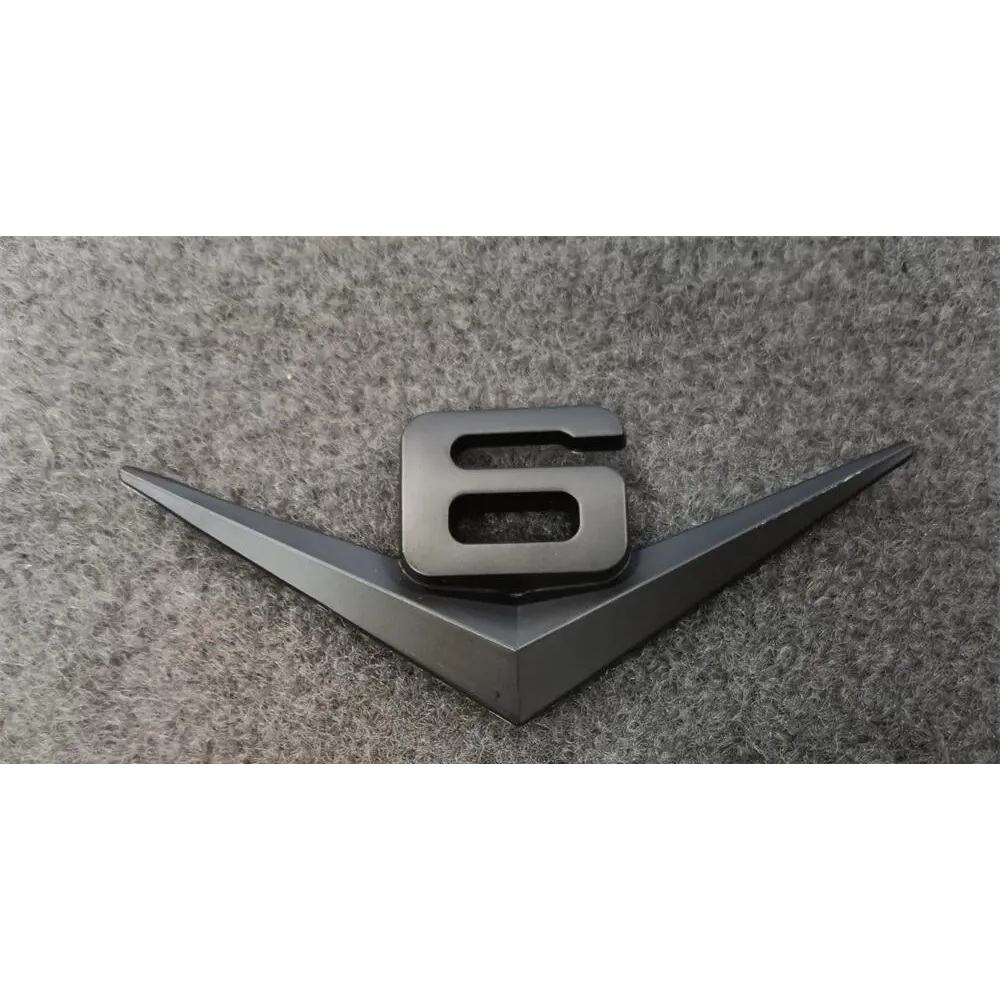 Emblema V6 (unid) Preto Hotrod Rat Rod Amarok - Maverick - Ranger - BMW Captiva