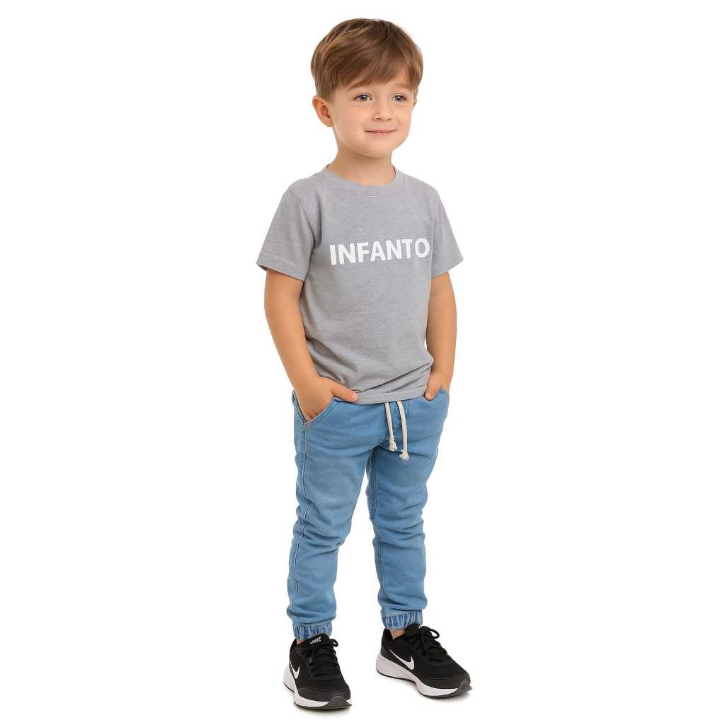 calça jogger infanitl juvenil jeans masculino promoção 04 ao 16 anos