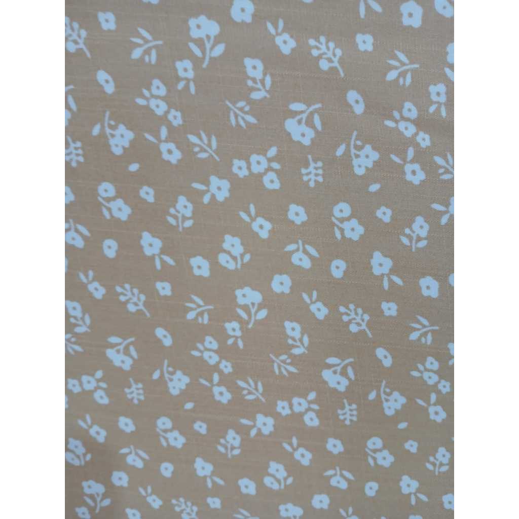 TECIDO VISCOLINHO ESTAMPADO (COD.33) COR BEGE 1,50 DE LARGURA 100% VISCOSE