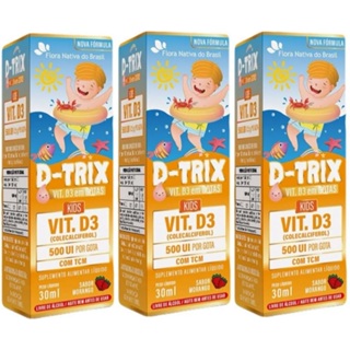 Vitamina D3 D-trix Kids Gotas 30ml Flora Nativa Do Brasil Sabor Morango em Oferta na Shopee