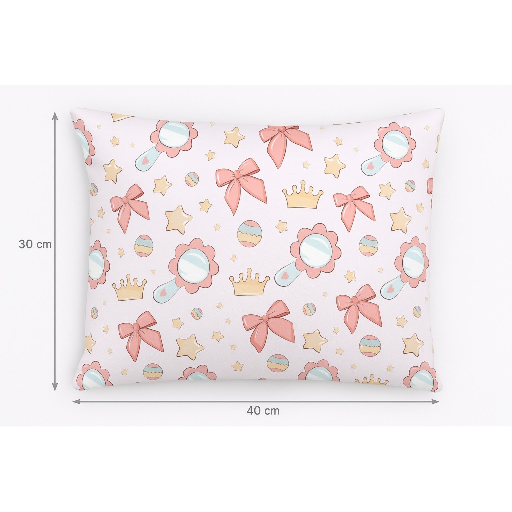 Capa de Travesseiro Para Bebê RN Berço Menina Menino Almofada Modelador Com Zíper 30x40cm