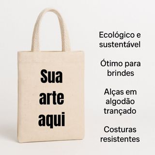 KIT BOLSA ECOBAG ECOLÓGICA PERSONALIZADA COM SUA ARTE 15X20/ ARTE EM 1 COR em Oferta na Shopee