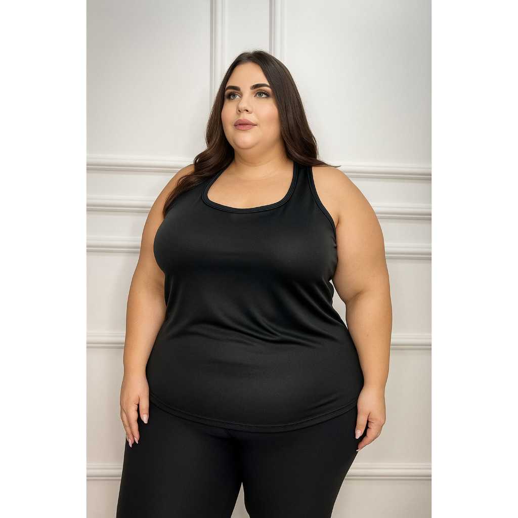 Regatas Feminina Blusa PLUS SIZE Nadador Musculação Academia Fitness Ginastica casual