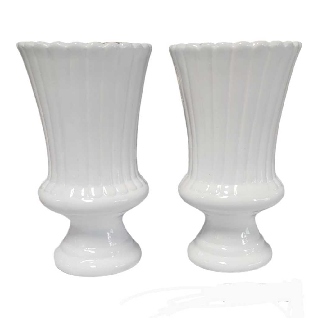 Kit Dupla 2 Vaso Charme Grande Cerâmica 32xcm16 Enfeite DOURADO Festa Decoração Casa Sala Top Luxo em Oferta na Shopee