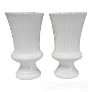 Kit Dupla 2 Vaso Charme Grande Cerâmica 32xcm16 Enfeite DOURADO Festa Decoração Casa Sala Top Luxo em Oferta na Shopee