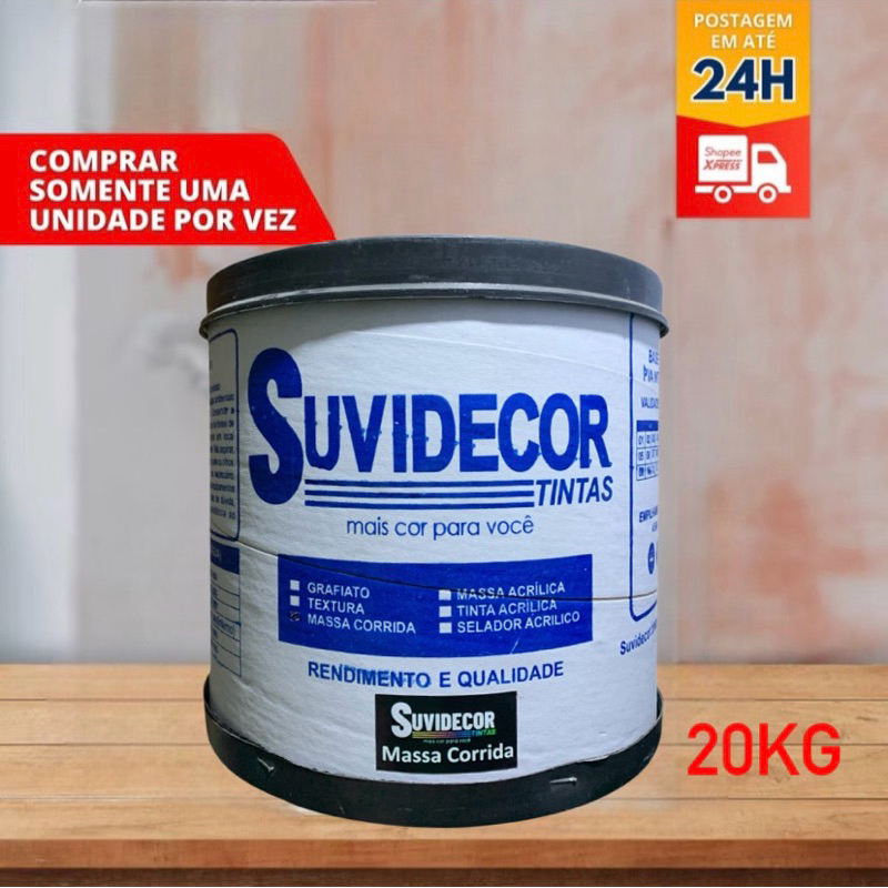 Massa corrida PVA niveladora SUVIDECOR , •corrige imperfeições •sem cheiro •fácil de lixar •ação anti-mofo.