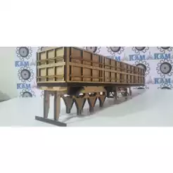 Miniatura Carreta Graneleira 3 Eixos Escala 1/32 Em Mdf