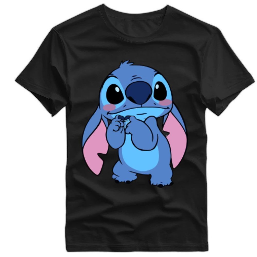Camiseta Stitch Fofa Estampada Unissex Filme Geek personagens 100% Algodão Camiseta