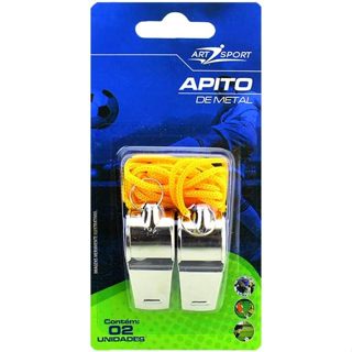 KIT Apito De Metal Com Cordão Profissional 115 dB Árbitro Juiz Jogo Bolinha Educador Físico Piscina
