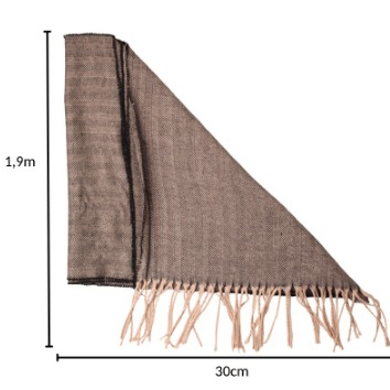 Cachecol Lenço Echarpe Liso com Franja para Inverno Poliéster 30cm x 190cm confortável unissex Acessórios Moda