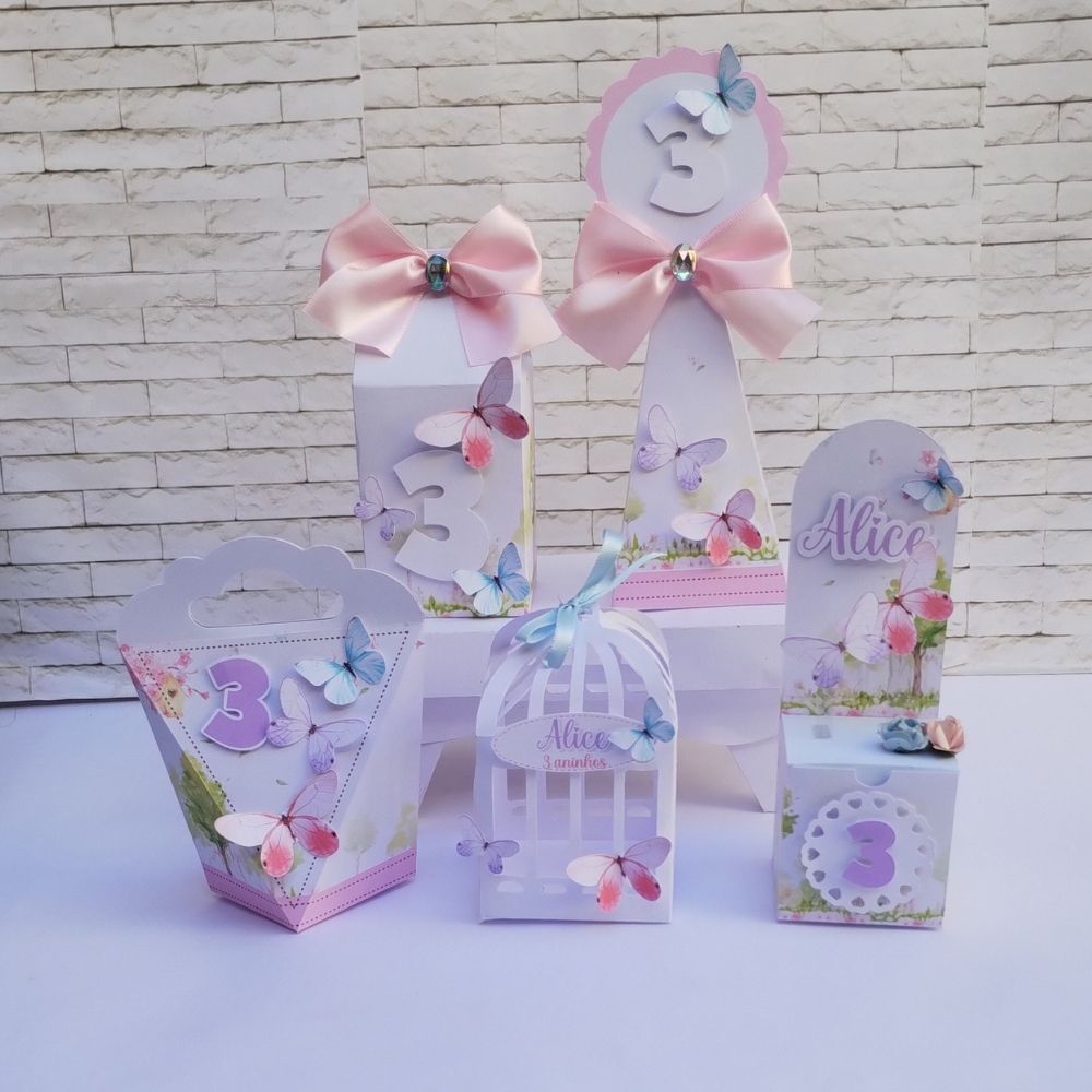 Kit de Festa Personalizado Jardim das Borboletas | Aniversário Jardim das Borboletas | Lembrancinha de festa Jardim