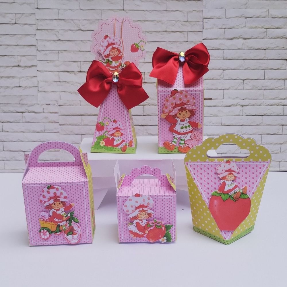 Kit de Festa Personalizado Moranguinho Vintage | Aniversário Moranguinho Vintage | Lembrancinha de festa Moranguinho