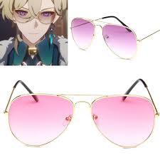 Jogo Honkai Star Rail Aventurina Cosplay Óculos Rosa Óculos de Sol Adereços