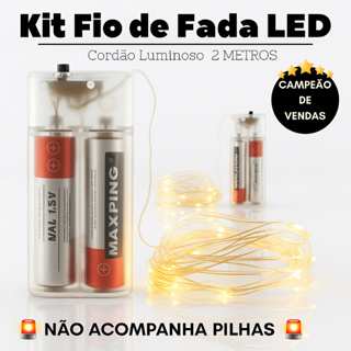 Kit 2 Cordão Luminoso LED | Fio de Fada Decoração Festa 2 Metros em Oferta na Shopee