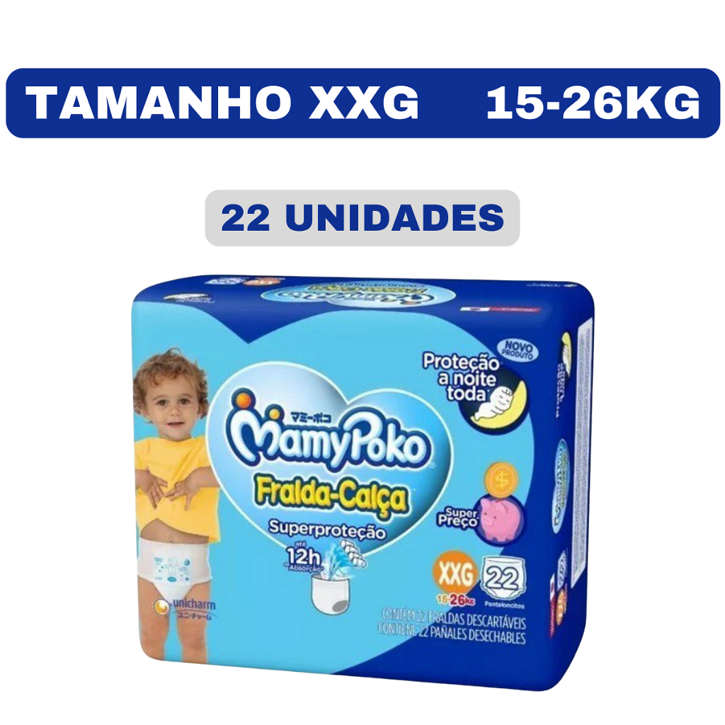 Fralda Calça Descartável MamyPoko Superproteção XXG em Oferta na Shopee