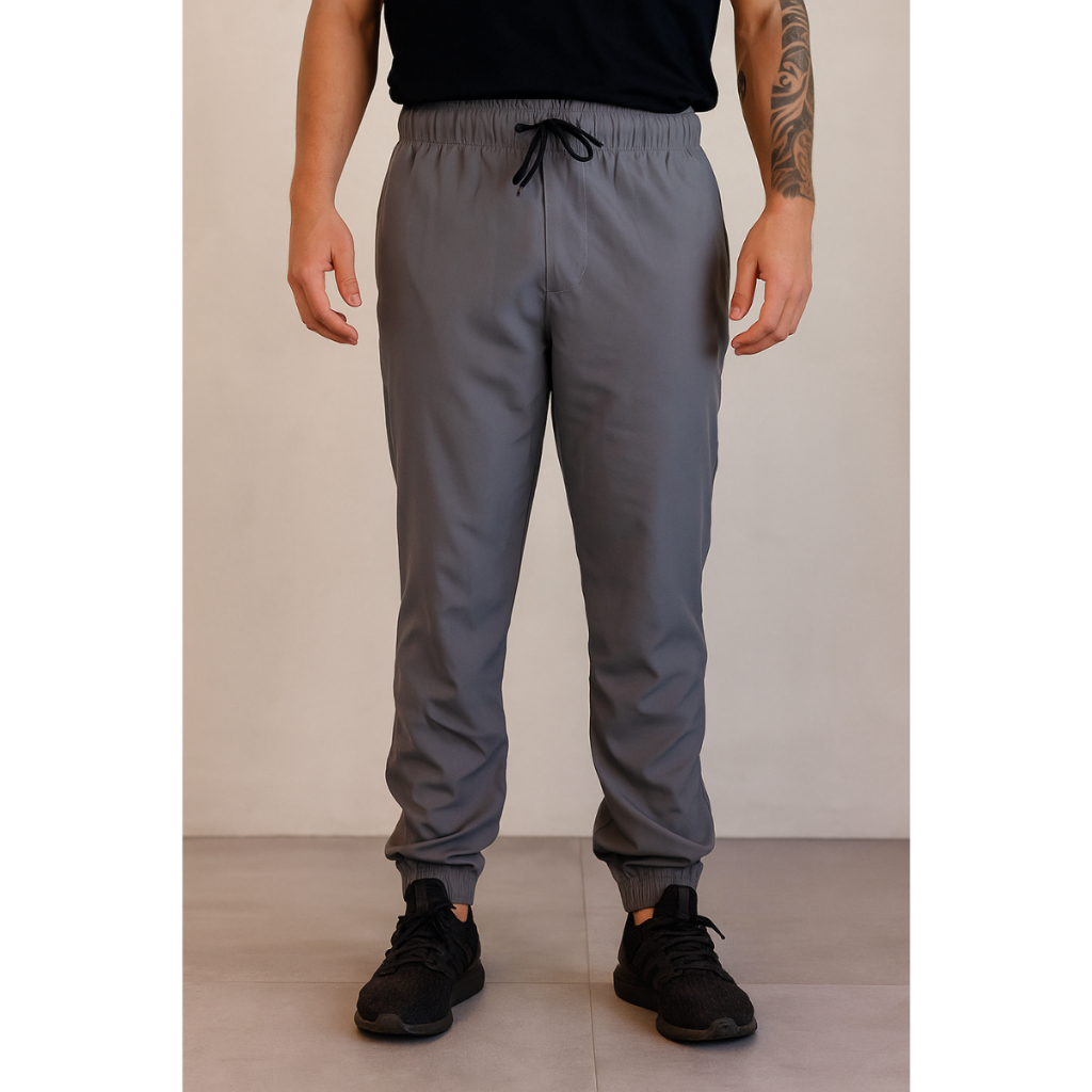 calça masculina poliéster e elastano com punho frio inverno academia