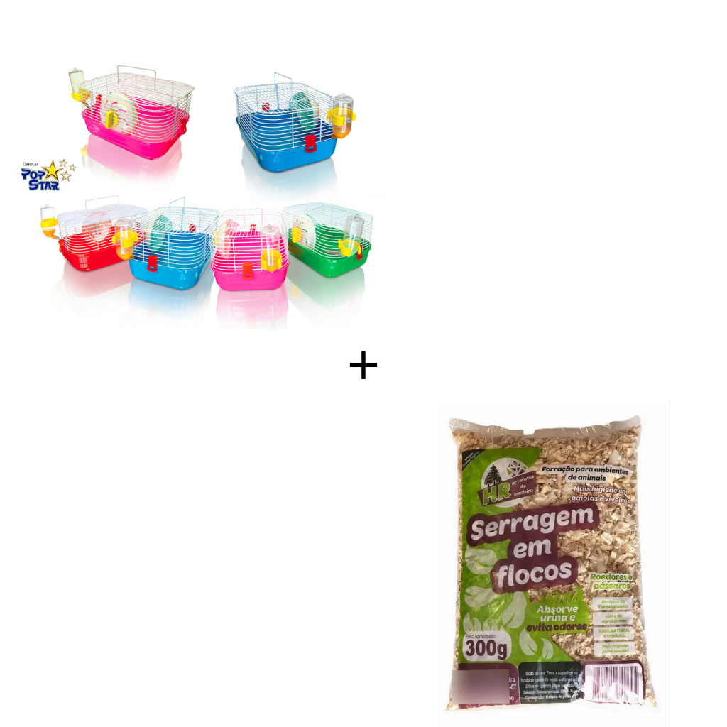 GAIOLA HAMSTER POP STAR COMPLETA - CORES ALEATORIAS + SERRAGEM HR