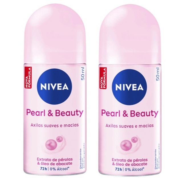 Kit c/ 2 Desodorante Nivea Pearl & Beauty  Roll On 50ml