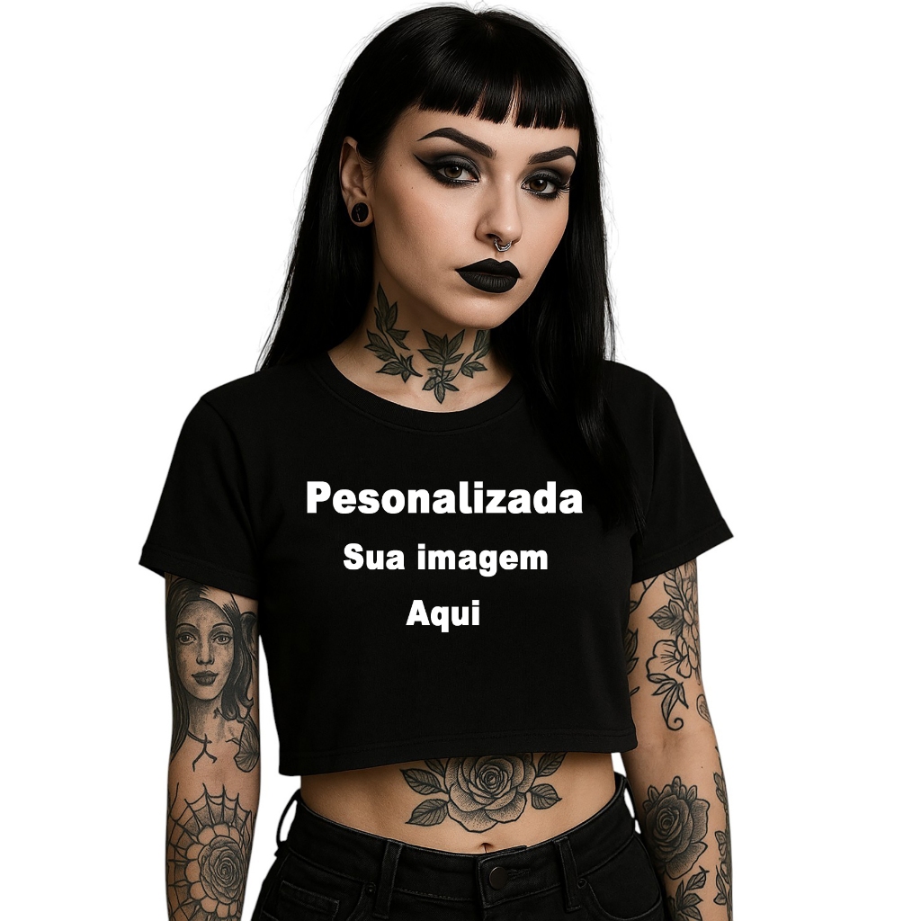 CROPPED PERSONALIZADO  ANTES DE COMPRAR POR FAVOR ENVIAR A IMAGEM em Oferta na Shopee