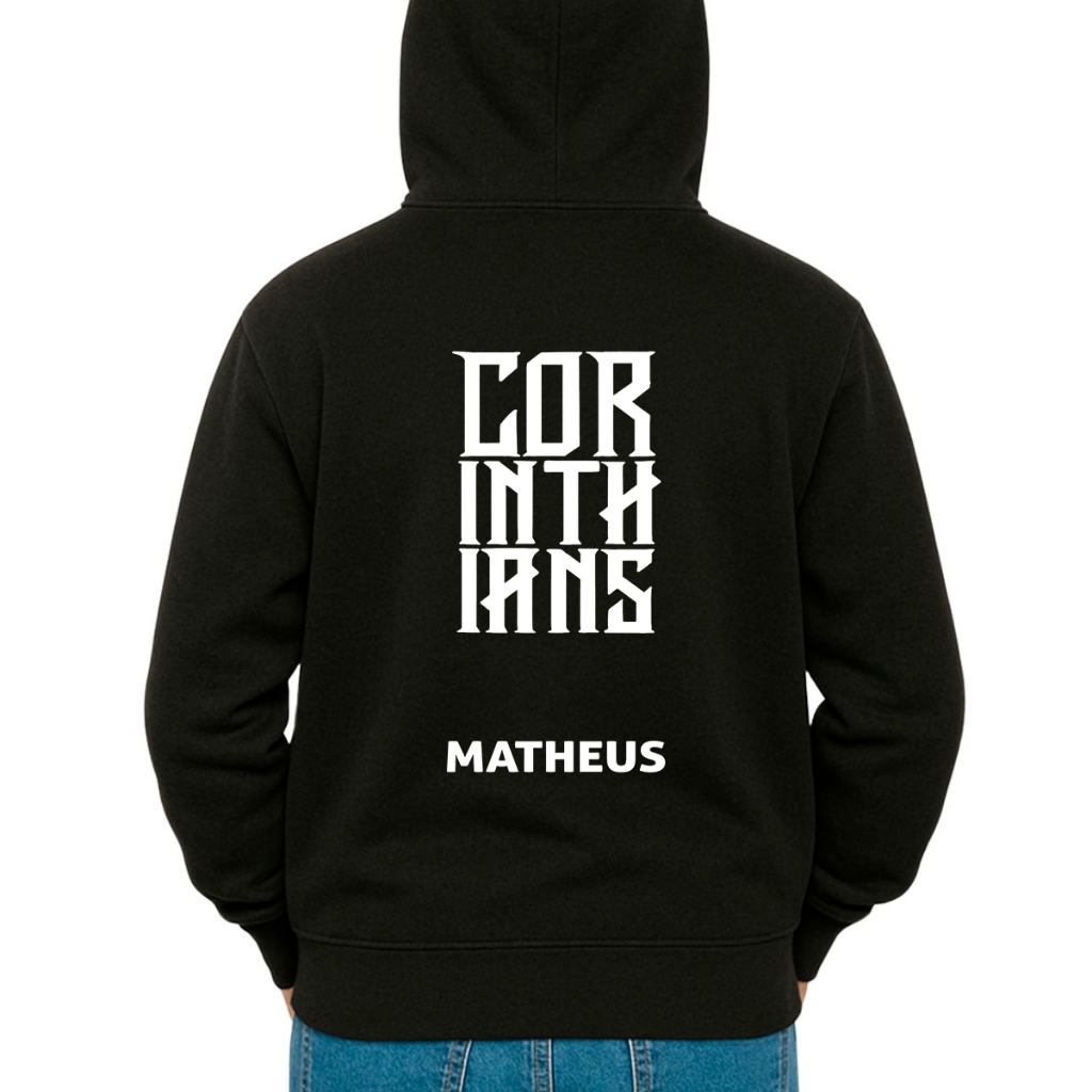 Moletom Canguru Personalizada Time Timão Memphis Yuri Com Nome Blusa de Frio Casaco Infantil - Enviar Nome Por Mensagem