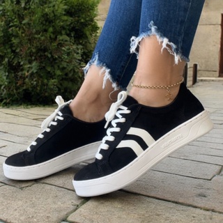 Tênis Via Marte Casual Feminino Preto com Branco Original em Oferta na Shopee