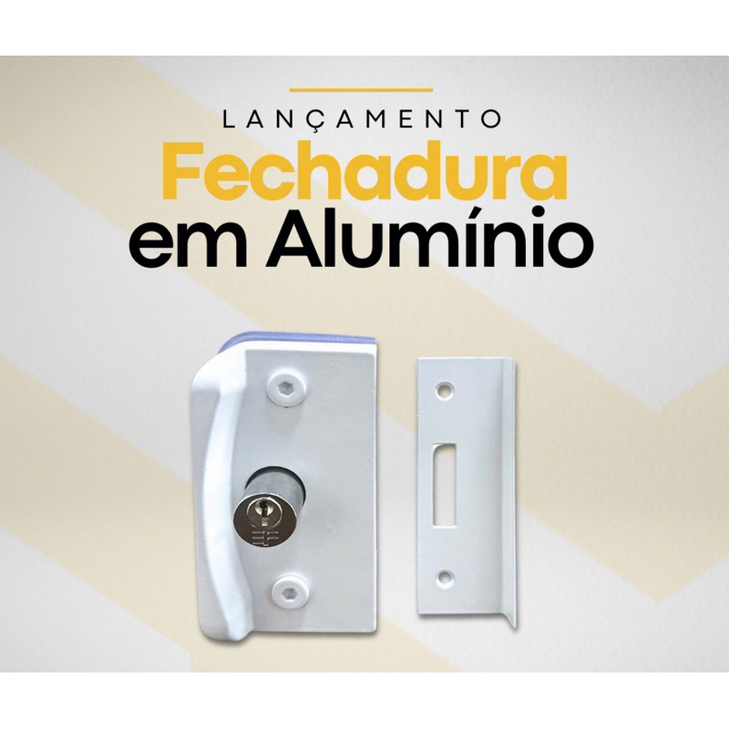 Fechadura em Aluminio para Porta Correr Vidro Temperado/blindex 3530 OU 1510X Com a Contra 1511AX Blindex 8/10mm