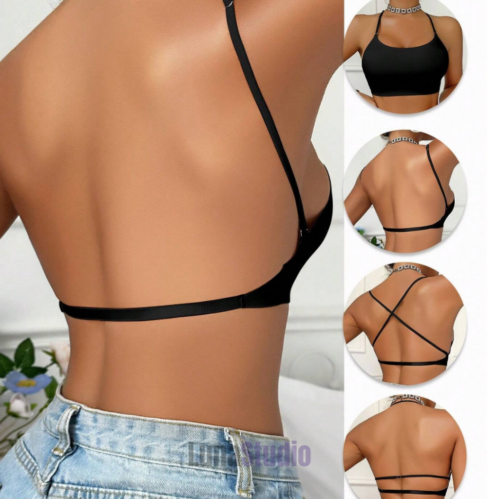 Top Fitness Sem Costas Alças Fortes Ajustáveis Costura Delicada Academia em Oferta na Shopee