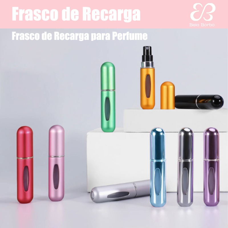 Porta Perfume Recarregável Portátil 5ml, Spray Prático para Perfume, Design Compacto e Fácil de Usar