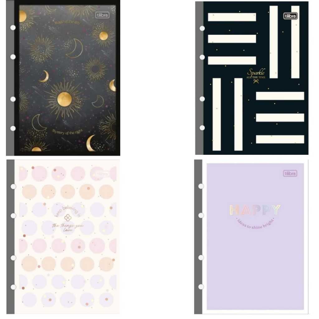 Bloco Refil de folhas para fichário colegial 80 folhas