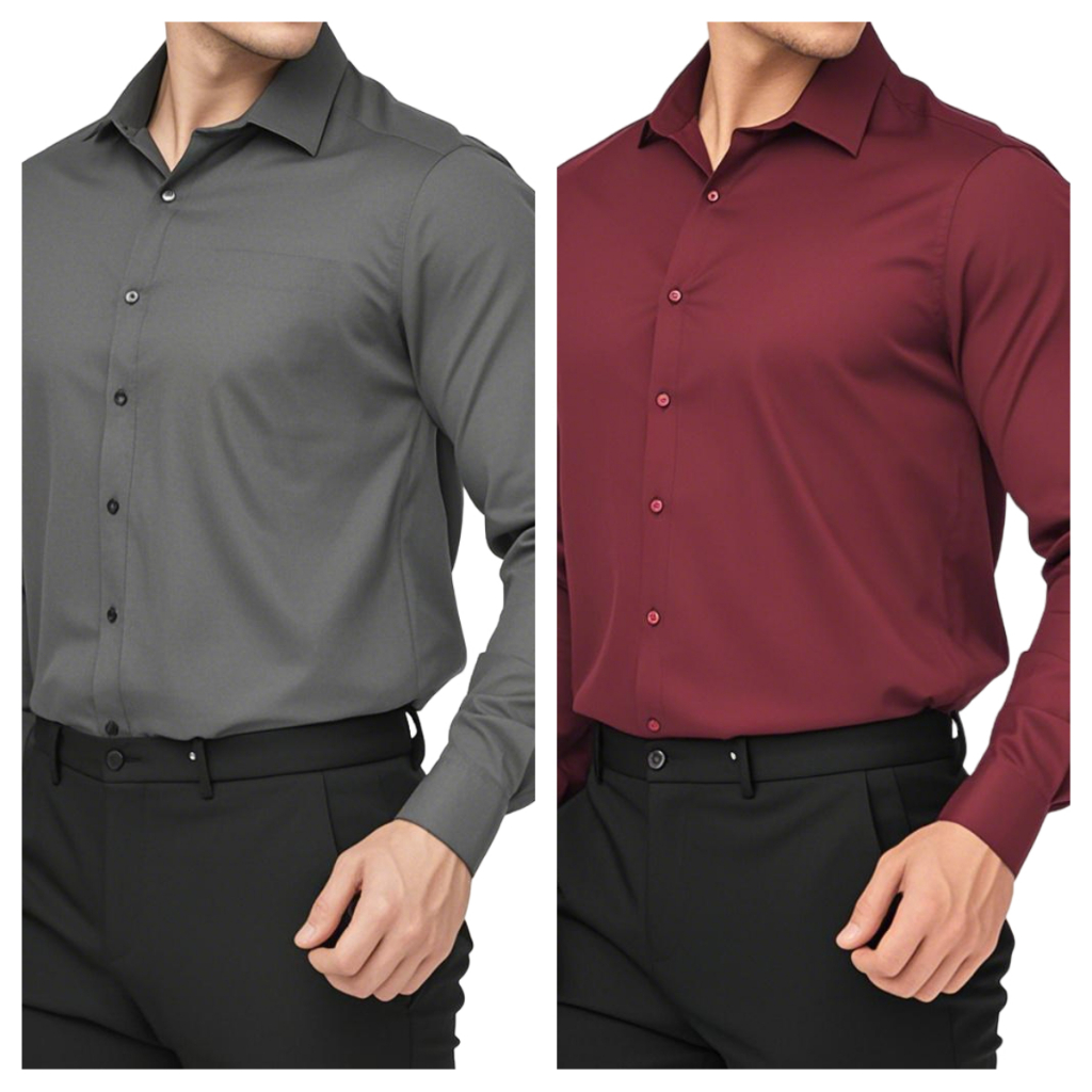 Kit 2 Camisa Social Masculina Manga Longa Forma Tradicional em Oferta na Shopee