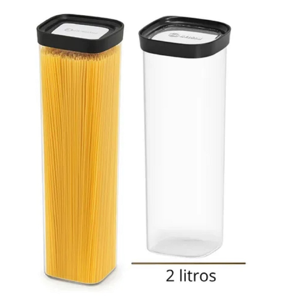 Pote Hermetico Porta Mantimentos 2000ml Transparente Tampa