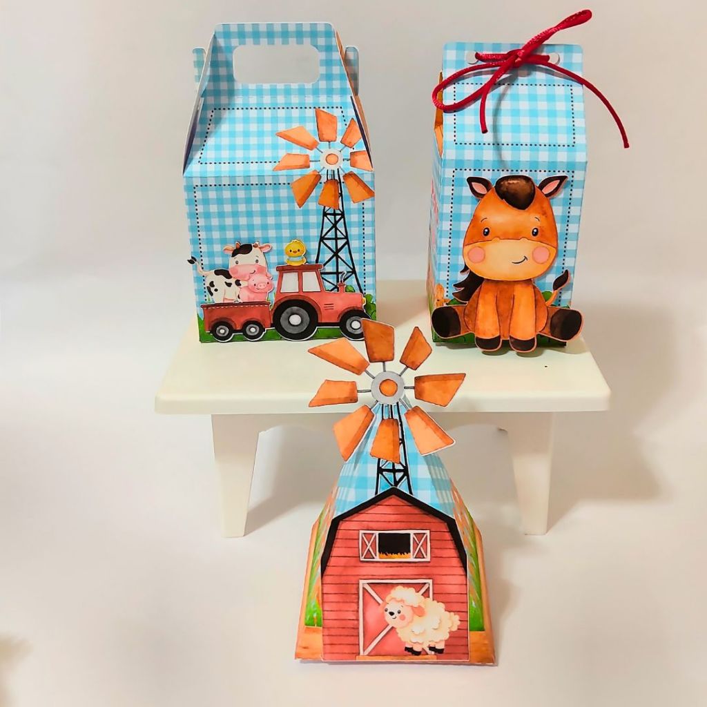 Kit festa Pegue e Monte: lembrancinhas personalizadas Tema fazendinha - Papelaria personalizada