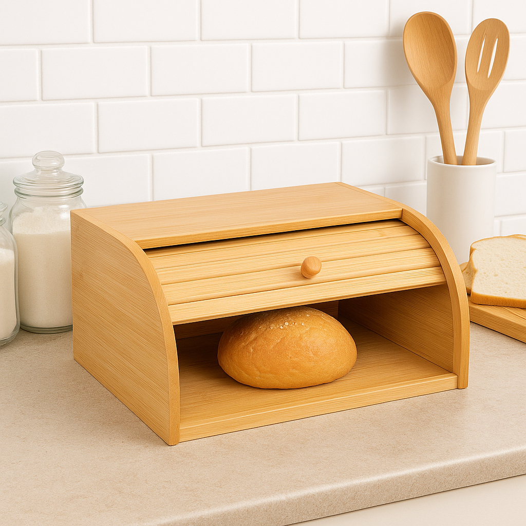 Porta Pão em Bambu Armazenamento Cesta Para Pães E Bolos