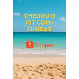 Kit 3 Sungas Boxer Masculino Estampada Moda Praia e Piscina