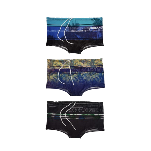 Detalhes do Kit 3 Sungas Boxer Masculino Estampada Moda Praia e Piscina