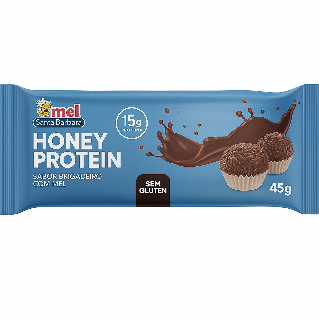 Barrinha Proteína com mel Honey Protein 45g – Sabor Brigadeiro com Mel | Sem Glúten - Food & Beverages