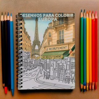 Livro de Colorir para Adultos Cidades da Europa Ilustrações para Relaxar+ Acetato + Brinde exclusivo em Oferta na Shopee
