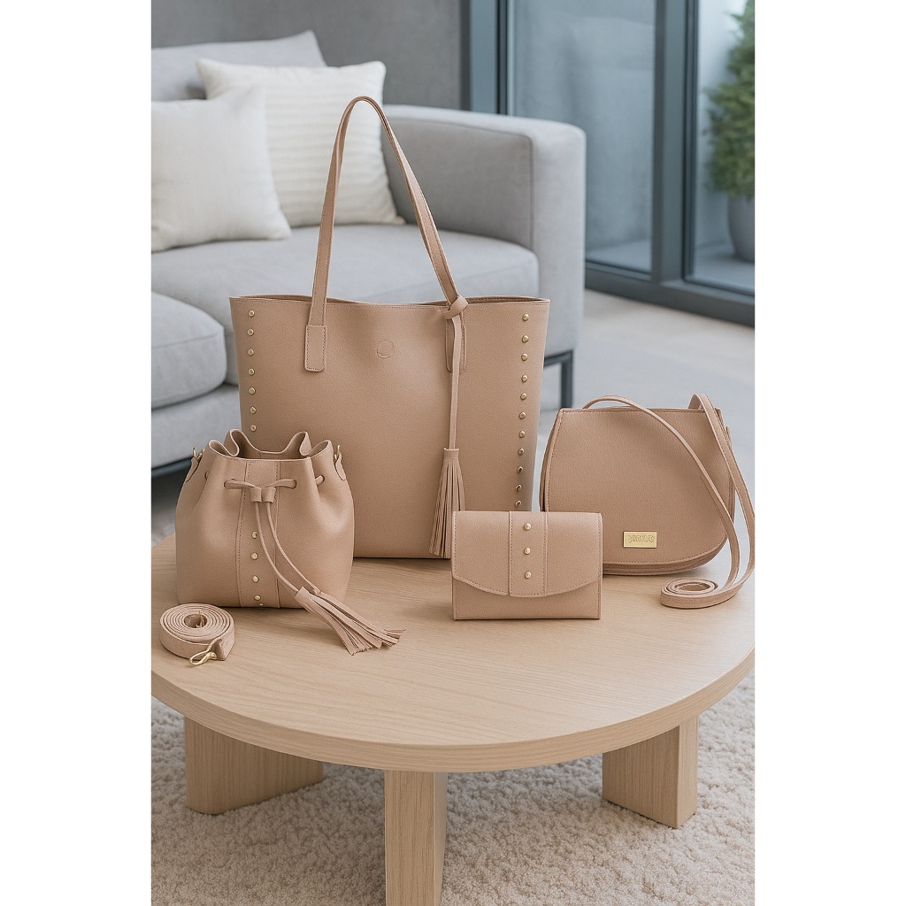 KIT Bolsa Feminina 4 peças ombro E Transversal Pequena de Lado Tiracolo