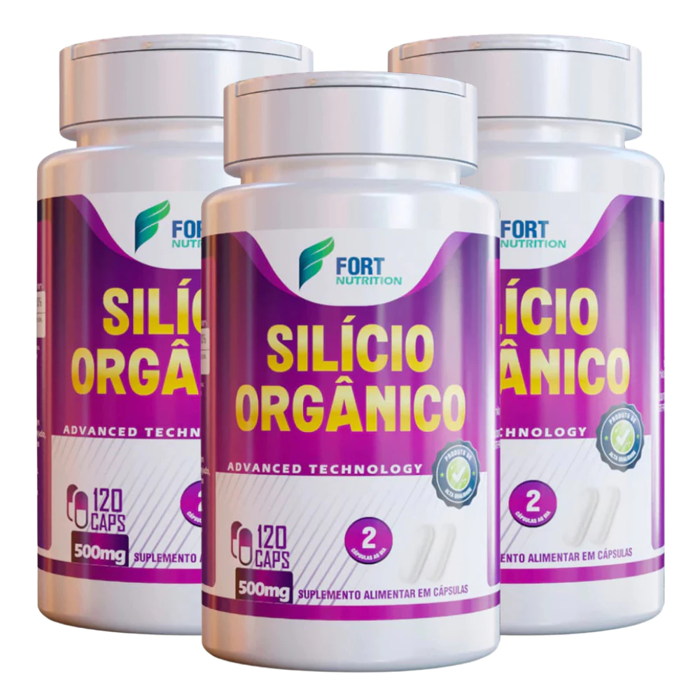 Silício Orgânico Cápsulas 500mg 120 Cápsulas – Suporte Essencial para Pele, Cabelos, Unhas e Articulações