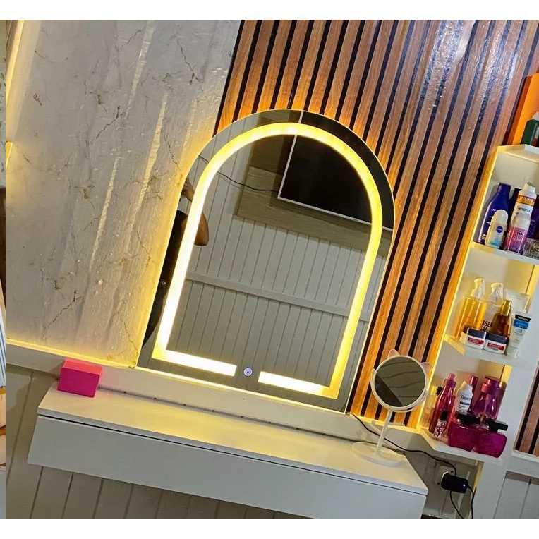 Espelho 80x60 Janela JAHZ com Iluminação LED em 3 Cores + Botão Touch Screen + Fonte Bivolt