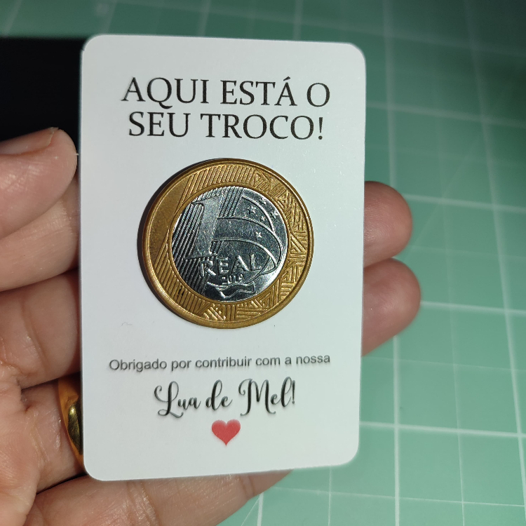 Tag para "troco" - Lua de Mel (não acompanha moeda) - Personalizável em Oferta na Shopee