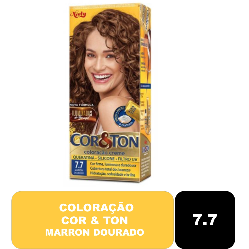 Coloração Cor & Ton 7.7 Marron Dourado