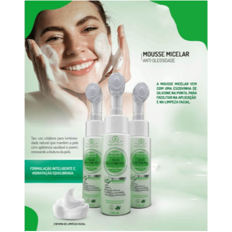 MOUSSE MICELAR ANTIOLEOSIDADE ESPUMA DE LIMPEZA FACIAL 150ML PH0566 PHÁLLEBEAUTY