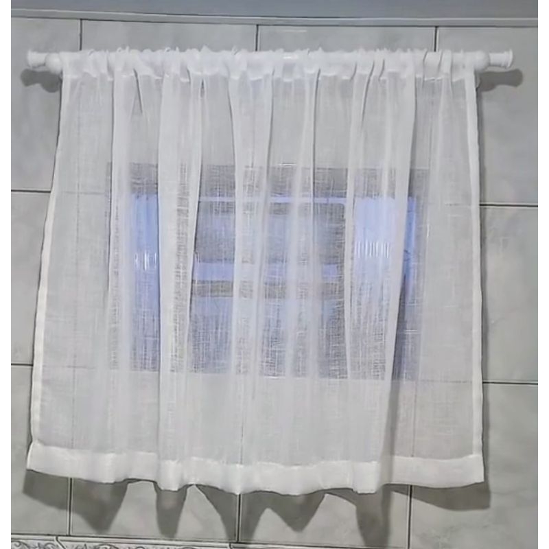 Cortina Lavabo/Vitro Linho Flame Ótimo Acabamento 0.60x0.60