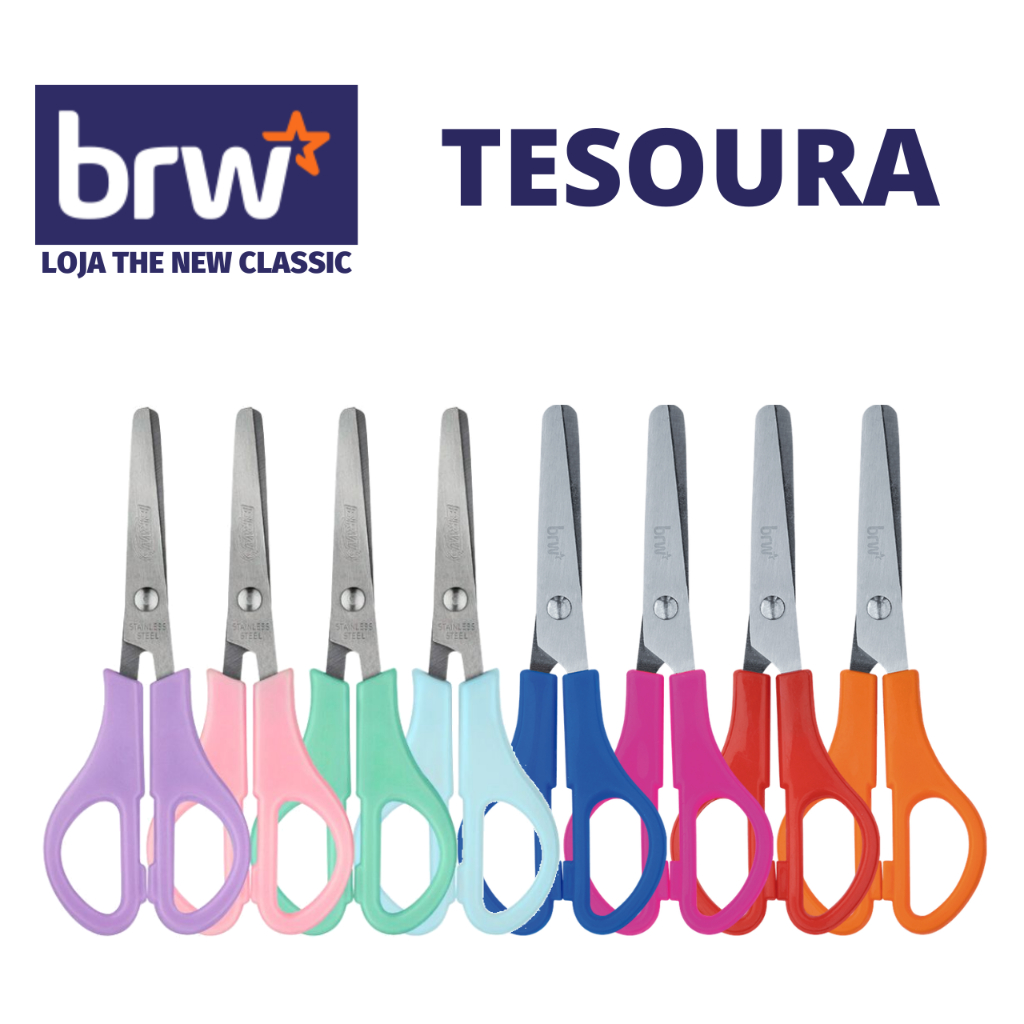 Tesoura BRW Tom Pastel ou Neon - Sem ponta
