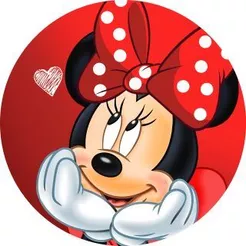 Painel Redondo Tecido Sublimado decor Minnie Vermelha 1,50m