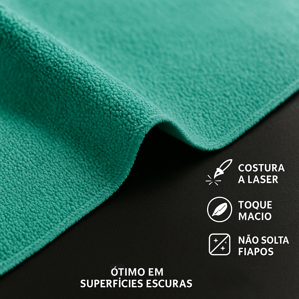 Kit 3 Panos de Chão Microfibra 60x70cm Furo para Rodo Dupla Camada