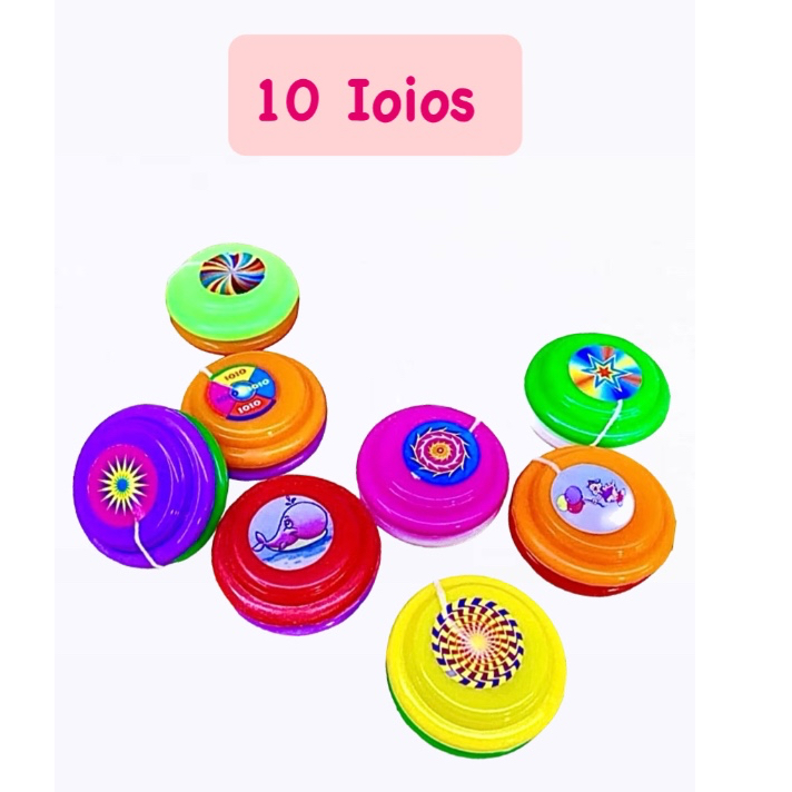 kit 10 Ioiôs Brinquedo infantil Diversas cores e modelos para Sacolinhas Surpresas