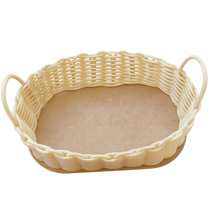 Kit 10 Cestas Oval de 15x10cm em Fibra Sintética com Alça para Festa, Presente e Decoração