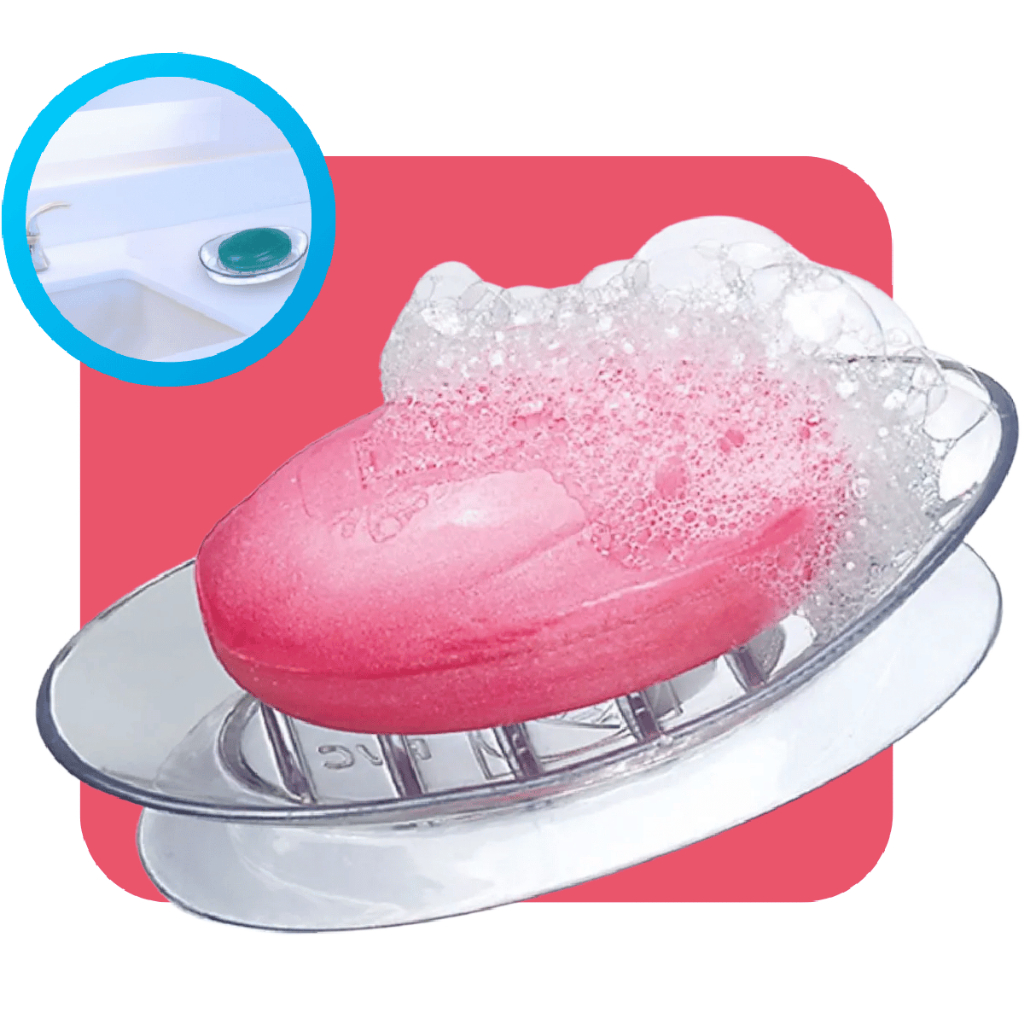 Saboneteira Porta Sabonete Para Pia Banheiro Lavabo Silicone Com Ventosa Sucção Transparente Arthi - Home & Living